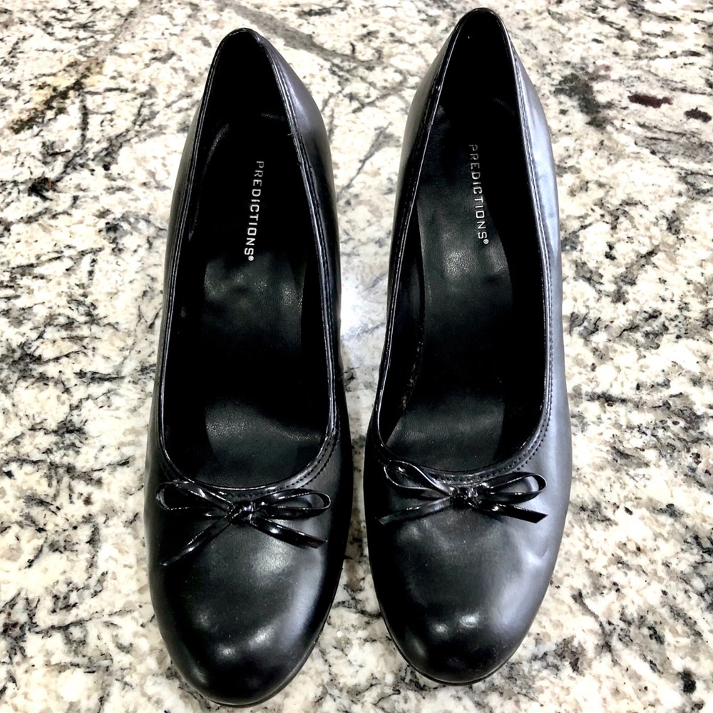 Black Vegan Leather Predictions Heels